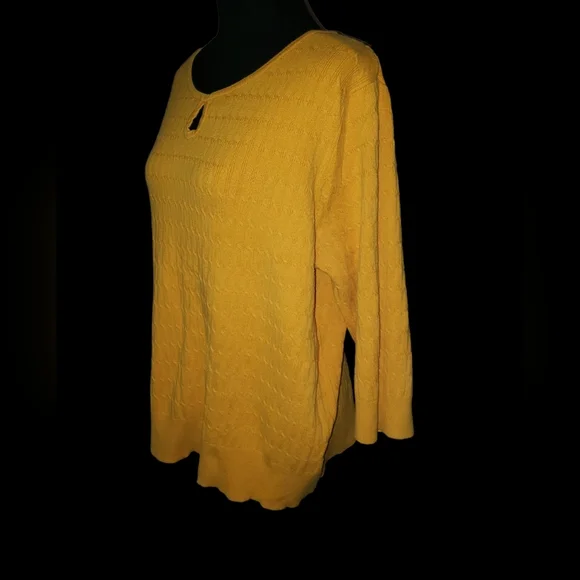 💖👄Croft and Barrow Long Sleeve Yellow Sweater Knit Top (Size3X) - Picture 13 of 15